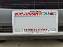 Load image into Gallery viewer, Wiscampsin Recycled License Plate Frame