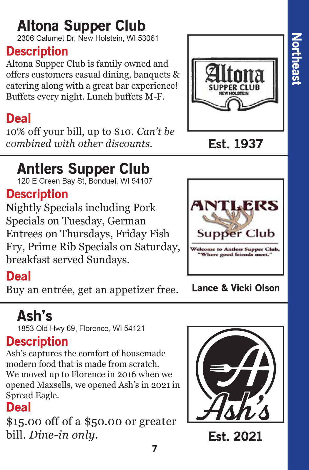 2024-2025 Wisconsin Supper Club Dining Destinations Guide